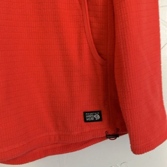 Mountain Hardwear Women's Coral Orange Grid Fleece Long Sleeve M NWOT - Picture 3 of 4